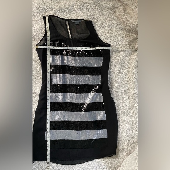 A/E Armani Exchange Silk Mini Black Dress with Sequins in front Size 6 - Picture 5 of 10